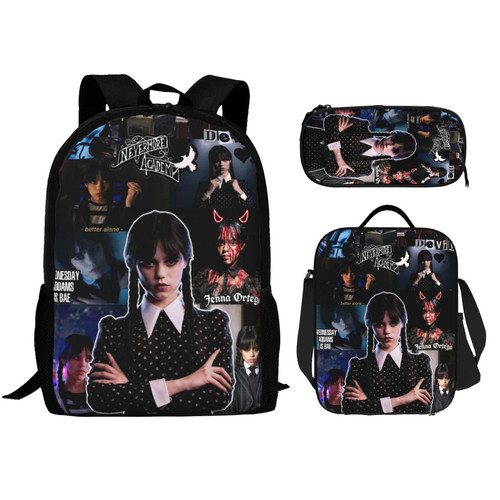 Queka Backpacks 3 Piece Set Girls Boys Adults Bookbags with Lunch Box Pencil Case For School Travel Daypack Queka Backpacks 3 Piece Set Girls Boys Adults Bookbags with Lunch Box Pencil Case For School Travel Daypack