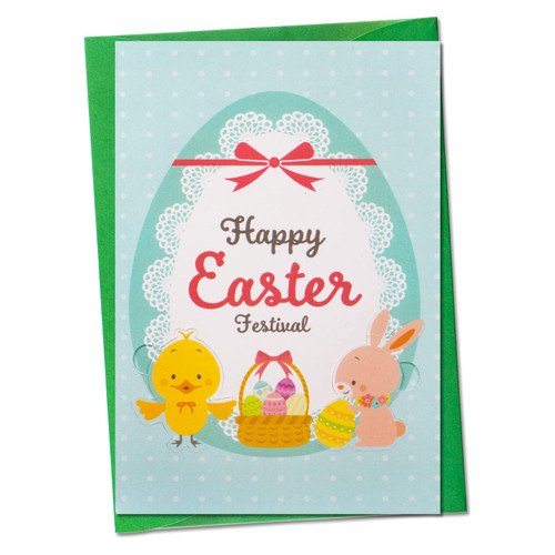 FLYAB Funny Easter Card for Kids,4"x6" Happy Easter Card with Mini Puzzle,Easter Egg Bunny Chick Card with Envelope for Kids Children Boy Girl Son Daughter