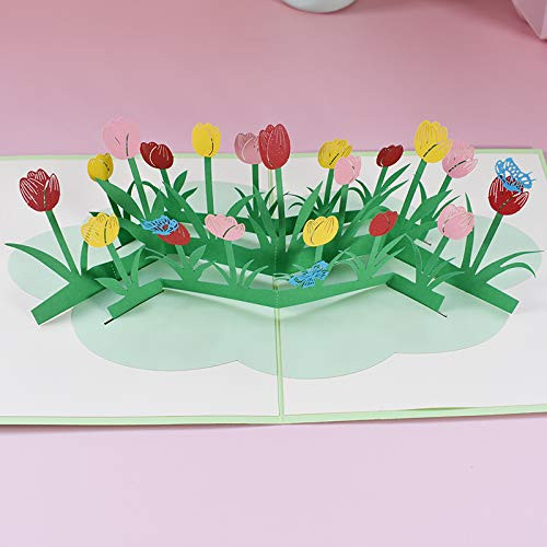 Pop Up Flower Card, 3D Tulip Pop Up Greeting Cards, for Mother's Day, Spring, Father's Day, Graduation, Birthday, Wedding, Anniversary, Thank You, Get Well, Sympathy, All Occasion Pop Up Flower Card, 3D Tulip Pop Up Greeting Cards, for Mother's Day, Spring, Father's Day, Graduation, Birthday, Wedding, Anniversary, Thank You, Get Well, Sympathy, All Occasion