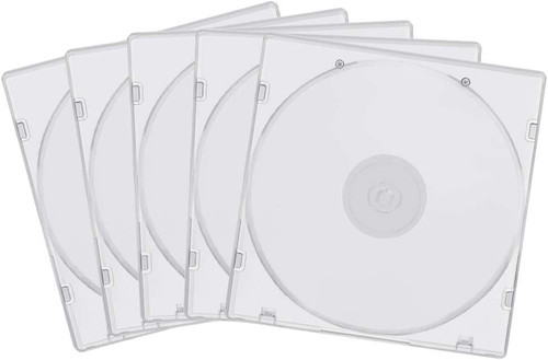 Lucky Monet 100 Pack 5.2mm CD Case Slim Single Super Clear PP Poly Plastic CD DVD R CDR Case Disc Storage Wallets with Outer Sleeve