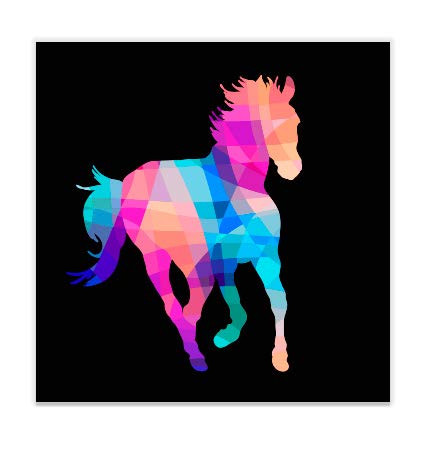 GT Graphics Colorful Mustang Horse - 3" Vinyl Sticker - for Car Laptop I-Pad Phone Helmet Hard Hat - Waterproof Decal
