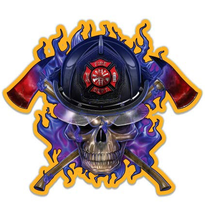 GT Graphics Firefighter Axes - 5" Vinyl Sticker - for Car Laptop I-Pad - Waterproof Decal