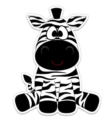 GT Graphics Baby Cute Zebra - 3" Vinyl Sticker - for Car Laptop I-Pad Phone Helmet Hard Hat - Waterproof Decal