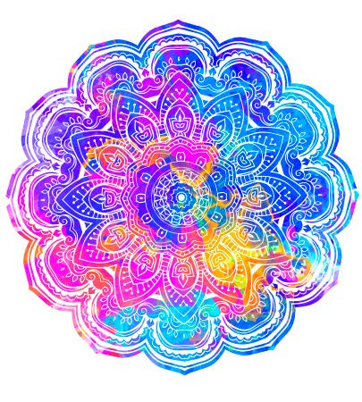 GT Graphics Mandala Flower Neon - 8" Vinyl Sticker - for Car Laptop I-Pad - Waterproof Decal