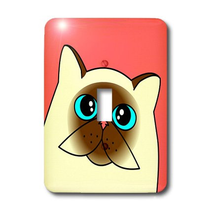 3dRose lsp_31221_1 The Curious Cat Himalayan with Blue Eyes Pink Single Toggle Switch