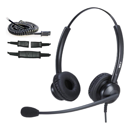 MKJ Noise Cancelling Cisco Headset with Microphone Dual Ear Wired Call Center Headphones for Office Phone Cisco CP-7821 7841 7861 8841 7942G 7931G 7940 7945G 7961 7962G 7965 7970G 7975G 8811 9951