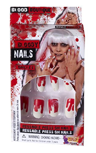Forum Novelties Women's Novelty Bloody Nails, White/Red, One Size
