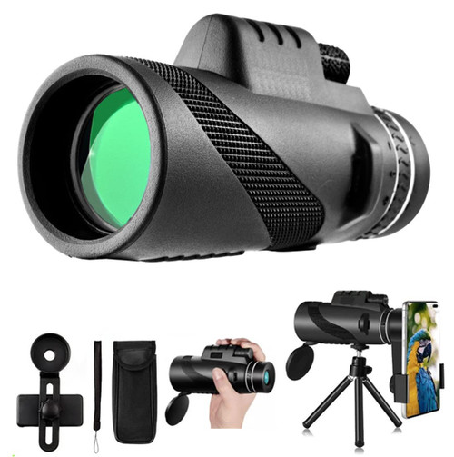 80x100 HD Monocular Telescope, High Power Monocular Telescope for Smartphone Wildlife Bird Watching Hunting Camping Travel Scenery with Smartphone Holder & Tripod