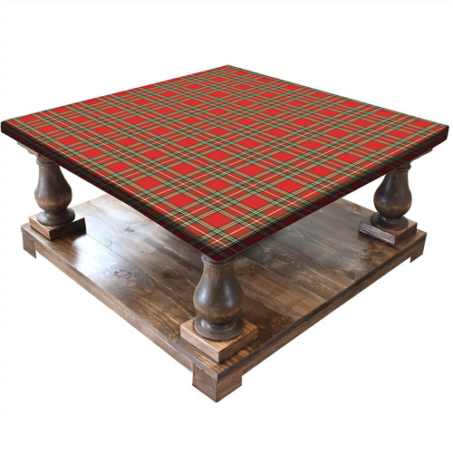 SongYi Buffalo Plaid Fitted Square Tablecloth,Elastic Edge Table Cover,Waterproof,Wipeable and Washable,for Christmas Holiday Party Dinnning,Fits 36x36 inch Table,Multicolor