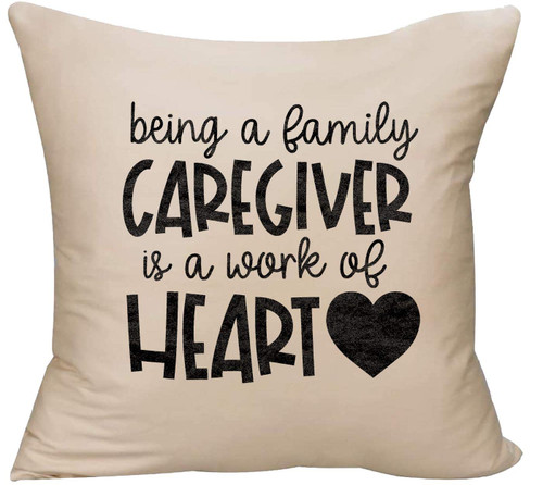 EVH Being a Family Caregiver is a Work of Heart Love Funny Assistance Decorative Throw Pillow Cover 18 x 18 Beige Funny Gift EVH Being a Family Caregiver is a Work of Heart Love Funny Assistance Decorative Throw Pillow Cover 18 x 18 Beige Funny Gift