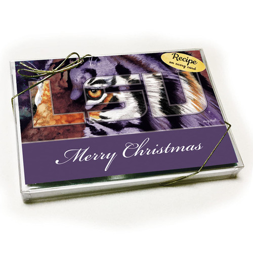 LSU Christmas Card with Recipe - LSU Tiger on the Prowl