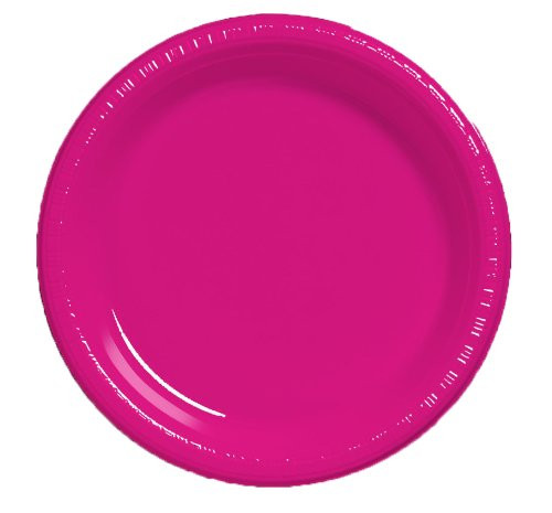 Creative Converting Touch of Color 20 Count Plastic Lunch Plates, Hot Magenta