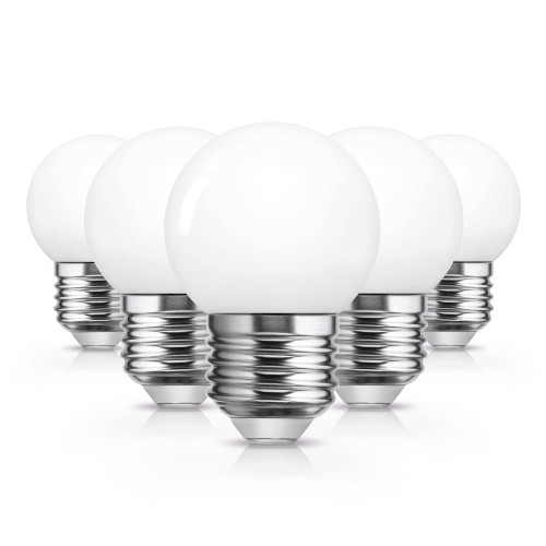 LED Vanity Light Bulb, 15 Watts Bathroom Vanity Light Bulbs Equivalent, Small Globe Bulb Daylight Cool White 6000K 150Lm, 1W LED E26 Medium Screw Base Refrigerator Bulb, Hollywood Style Decor, 6 Pack