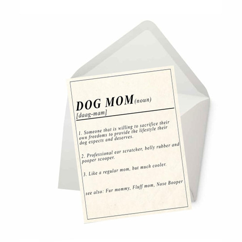 PICTURE THIS PRINTS Dog Mom Definition Card, Mother's Day Card for Dog Mom, Birthday Card for Dog, Dog Mom Mother's Day Card, Mothers Day Cards from Dogs, Dog Mom Card Mothers Day - Set of 1 (5"x7")