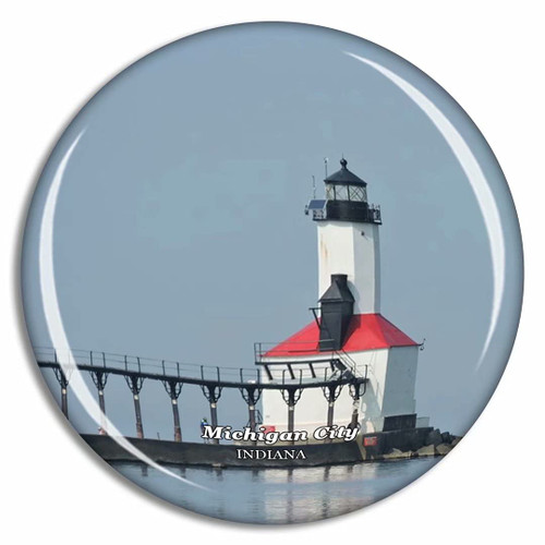 Michigan City Lighthouse Pier Indiana USA Fridge Magnet Travel Gift Souvenir Collection 3D Crystal Glass Michigan City Lighthouse Pier Indiana USA Fridge Magnet Travel Gift Souvenir Collection 3D Crystal Glass