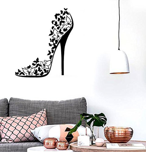 DesignToRefine High Heel Shoe Sexy Stiletto Butterflies Swirls Fashion Decor Wall Mural Vinyl Art Decal Sticker M506