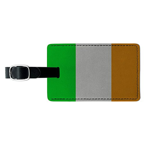 Graphics & More Ireland Flag Leather Luggage Id Tag Suitcase Carry-on, Black