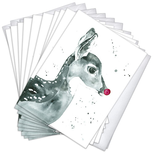 Wright Home & Gift Rudolph Holiday Card 10 Pack Set with Envelopes, Rudolph The Red Nose Reindeer Christmas Cards (4x6) Wright Home & Gift Rudolph Holiday Card 10 Pack Set with Envelopes, Rudolph The Red Nose Reindeer Christmas Cards (4x6)