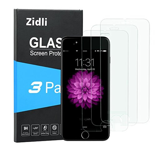 Zidli [3 PACK] 9H Hardness HD Ultra-thin Tempered Glass Screen Protector for Apple iPhone 6/ iPhone 6s -- Anti-Scratch, Anti-Fingerprint, Super Clear, Bubble Free