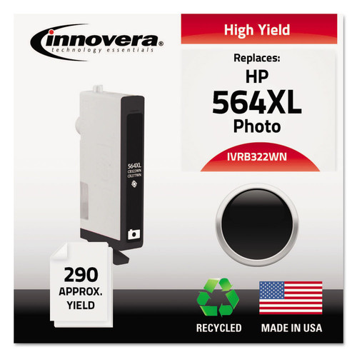 Innovera IVRB322WN 290 Page-Yield Remanufactured Replacement for HP 564XL Ink Cartridge - Photo Black