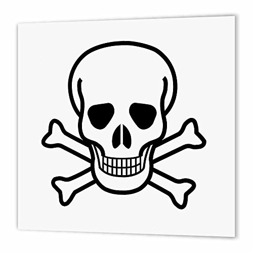 3dRose ht_130685_1 Skull and Crossbones-Iron On Heat Transfer, 8 by 8", for White Material 3dRose ht_130685_1 Skull and Crossbones-Iron On Heat Transfer, 8 by 8", for White Material
