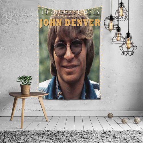 TTOILS Singer John Music Theme Denver 16 Biggest Hits Tapestry Art Wall Hanging Aesthetic Tapestries Room Decor For Bedroom Dorm Living Room 60x40inch