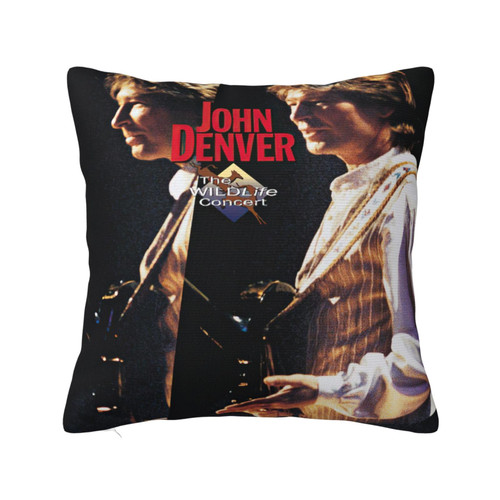TTOILS Singer John Music Theme Denver The Wildlife Concert Throw Pillow Covers Double Printing Pillowcase Cushion Cover for Bedroom Sofa Living Room 20"X20"