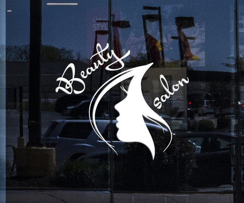 Window Vinyl Wall Decal Beauty Hair Salon Signboard Logo Girl Face Stickers (2118igw) White 22.5 in x 26 in Window Vinyl Wall Decal Beauty Hair Salon Signboard Logo Girl Face Stickers (2118igw) White 22.5 in x 26 in