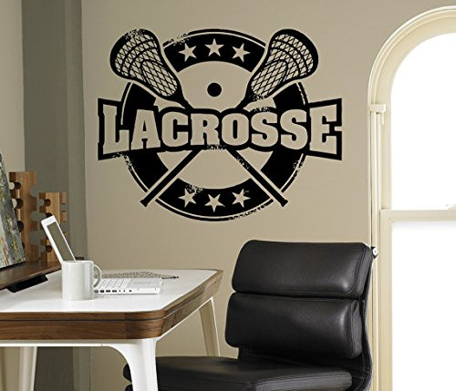 Lacrosse Wall Decal Sticks Vinyl Sticker Team Sport Home Decor Ideas Interior Art 2(LCS)