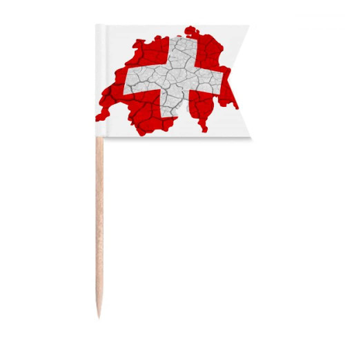 Map Switzerland Flag Pattern Toothpick Flags Labeling Marking for Party Cake Food Cheeseplate