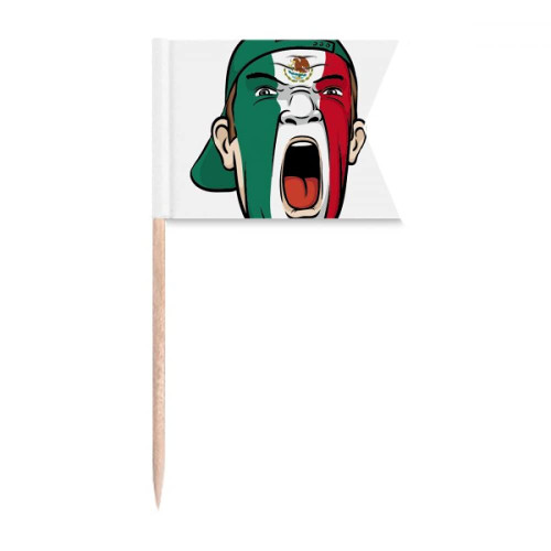 Mexico Flag Facial Makeup Head Screang Cap Toothpick Flags Labeling Marking for Party Cake Food Cheeseplate