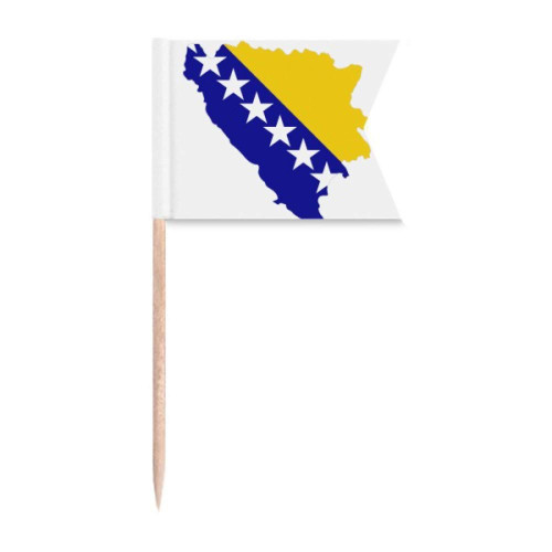 Bosnia and Herzegovina Map National Flag Toothpick Flags Labeling Marking for Party Cake Food Cheeseplate