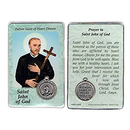 Healing Card - St John of God Card with Medal