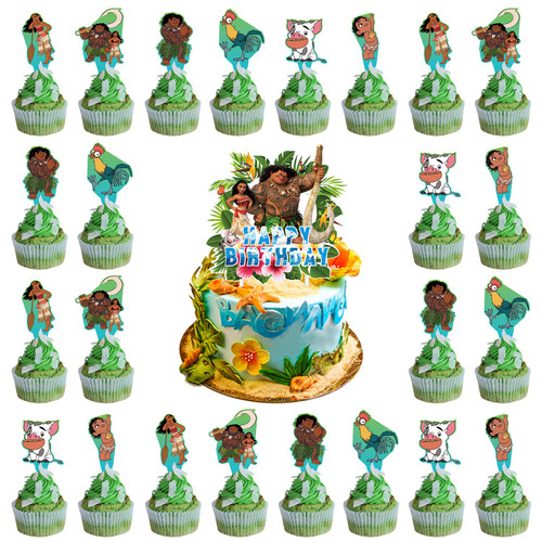 Moana Birthday Party Decorations, 25pcs Moana Cake Topper Cupcake Toppers Moana Party Supplies for Kids Birthday Party Decor Moana Birthday Party Decorations, 25pcs Moana Cake Topper Cupcake Toppers Moana Party Supplies for Kids Birthday Party Decor