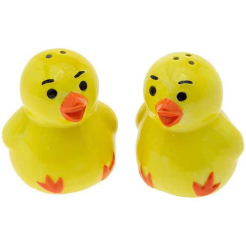Boston International Salt and Pepper Shakers Easter Ceramic Serveware, Set of 2, Yellow Chick
