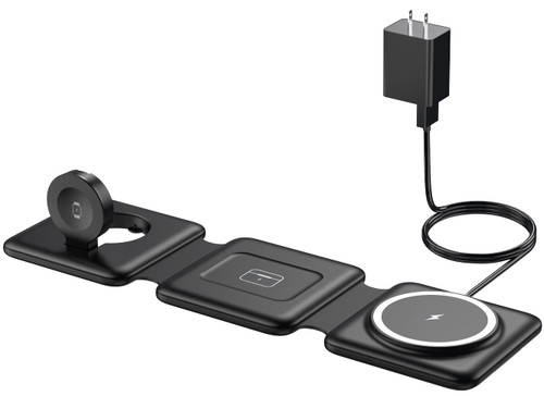 Magnetic Wireless Charger for iPhone: Fodable 3 in 1 Charging Station for Multiple Apple Devices - Travel Charging Pad Dock for Apple Watch iPhone 14 13 12 Pro Max Plus & Airpod Magnetic Wireless Charger for iPhone: Fodable 3 in 1 Charging Station for Multiple Apple Devices - Travel Charging Pad Dock for Apple Watch iPhone 14 13 12 Pro Max Plus & Airpod