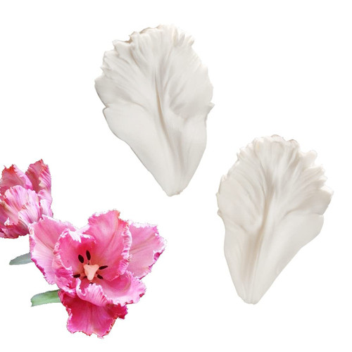 Artificial Didier's tulip flowers Shape Silicone Fondant Molds Candy Veining Petal Sugar Making Tool Floral Petal All-purpose Veiner Mold for gumpaste cake decorating chocolate sugarcraft Decor Clay