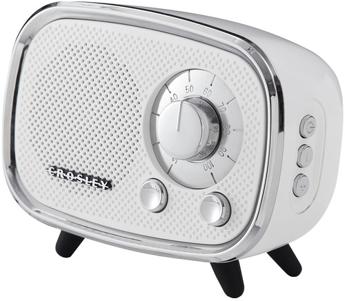 Crosley CR3039A-WH Rondo Retro Portable Rechargeable Bluetooth Speaker, White