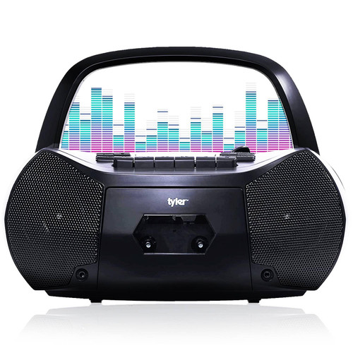 Tyler Portable Boombox CD Player and Cassette Player Combo AM/FM Radio CD Players for Home/Outdoor Portable Dynamic Stereo with Speakers Builtin Antenna for Best Reception Aux Input/2 Headphone Jacks