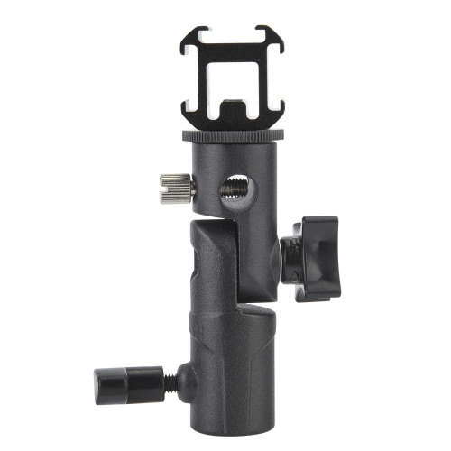 Light Stand Bracket, Swivel 3 Hot Shoe E Type Camera Flash Speedlite Mount Adapter Umbrella Holder for Photo Video Photography