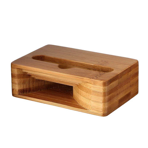 NUOBESTY Universal Phone Sound Amplifier Wooden Phone Stand Bamboo Mobile Phone Holder Phone Dock Stands Cell Phone Stand with Loudspeaker Holder