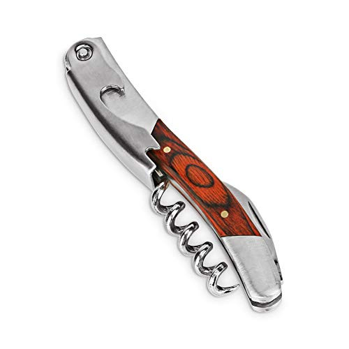 Tearcam Professional Wine Opener, All-in-one Waiters Corkscrew, Bottle Opener and Foil Cutter, with Rosewood Handle