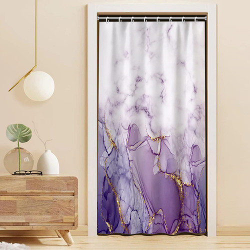 Uiiooazy Marble Bathroom Shower Curtain Purple Gold Waterproof Fabric Shower Curtains with Hooks Watercolor Abstract Shower Curtain Cloth 48x72 inches