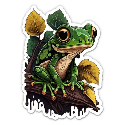 Tree Frog Sticker - 3" Laptop Sticker - Waterproof Vinyl for Car, Phone, Water Bottle - Green Frog Decal