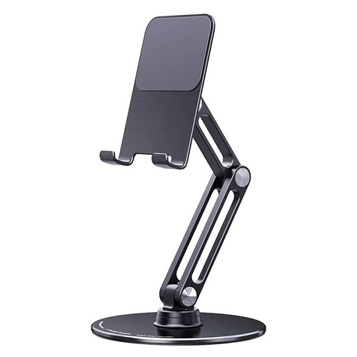 Uioaso Tablet Stand for iPad, Swivel Tablet Stand with 360 Rotating Base, Foldable Adjustable Holder for Drawing, Compatible with iPad Pro/Air/Mini (A-Black)