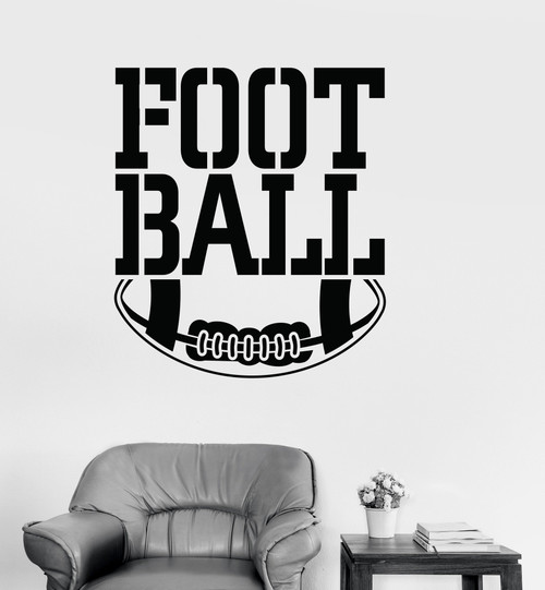 Vinyl Wall Decal Football Ball Sport Sports Fan Kids Room Stickers Mural (ig3239) Black