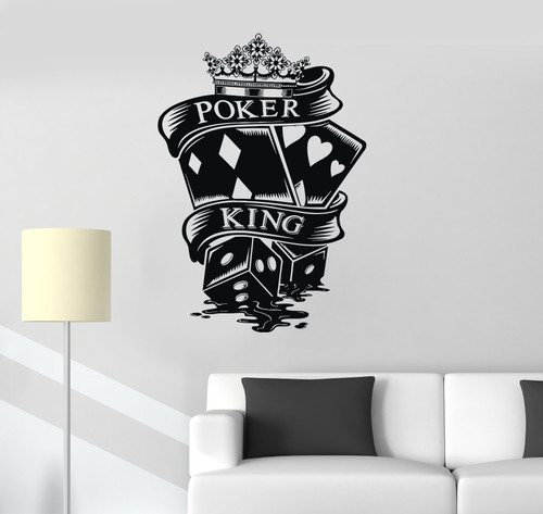Vinyl Wall Decal Poker King Cards Casino Gambling Decor Mural Stickers (ig3230) Matte Black Vinyl Wall Decal Poker King Cards Casino Gambling Decor Mural Stickers (ig3230) Matte Black
