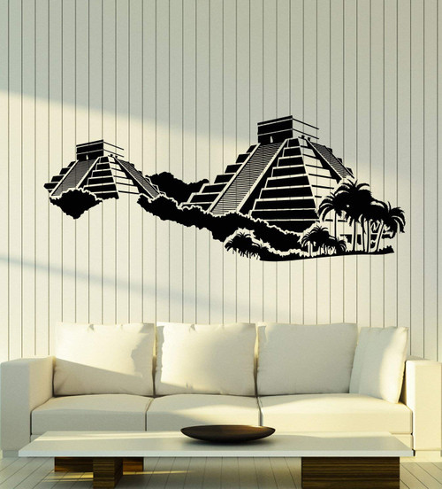 Vinyl Wall Decal Royalty Ancient Mayan Pyramids Palm Trees Stickers Mural Large Decor (g3588) Black Vinyl Wall Decal Royalty Ancient Mayan Pyramids Palm Trees Stickers Mural Large Decor (g3588) Black