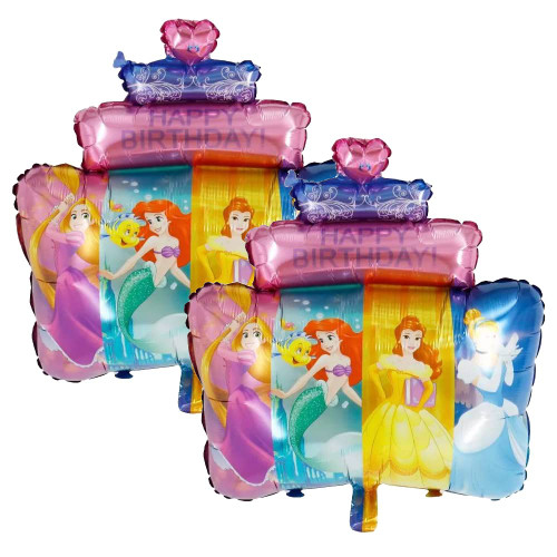 LOVSONG - Large Disney Princess Cake balloons birthday party balloons Happy Birthday Cake Balloons Princess Cake Foil Balloons
