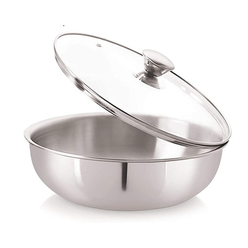 D&Y Stainless Steel Induction Bottom Stir Fry Pan Tri-Ply Deep Kadai Frying Pan Indian Kadhai Everyday Chef's Wok Pan for Kitchen Paella Pan For Cooking And Serving Pot and Pan D&Y Stainless Steel Induction Bottom Stir Fry Pan Tri-Ply Deep Kadai Frying Pan Indian Kadhai Everyday Chef's Wok Pan for Kitchen Paella Pan For Cooking And Serving Pot and Pan